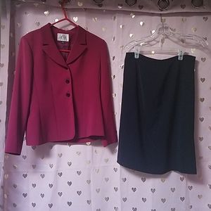 Burgundy and navy blue suit